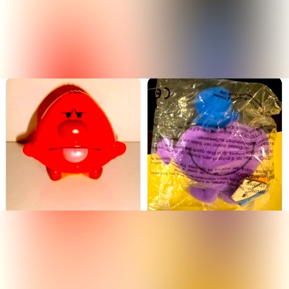 Roger Hargreaves Mr. Men MR. IMPOSSIBLE plush & Mr Rude figure bonus HTF